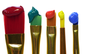 Paint on paint brushes